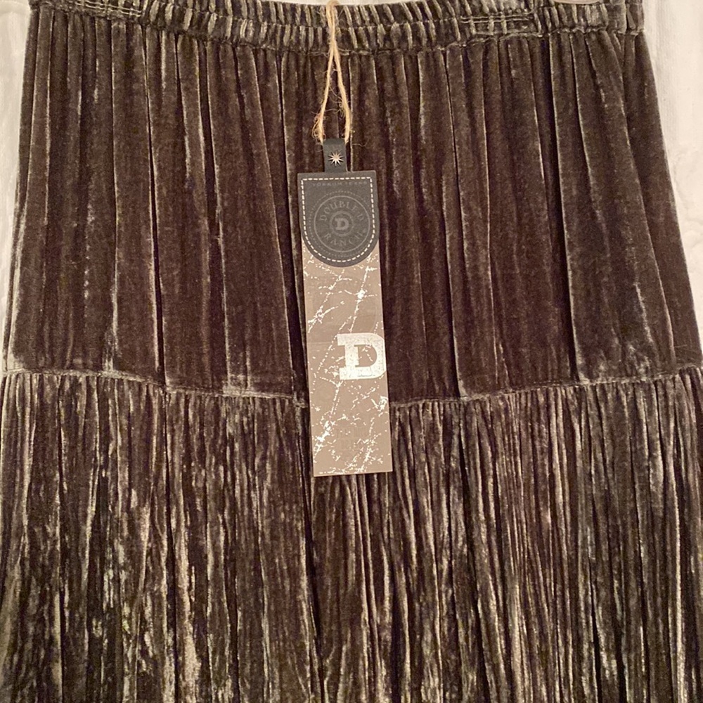 NWT Double D Ranch Water Carrier Silk/Velvet Skirt Bohemian Boho Western - Picture 6 of 12